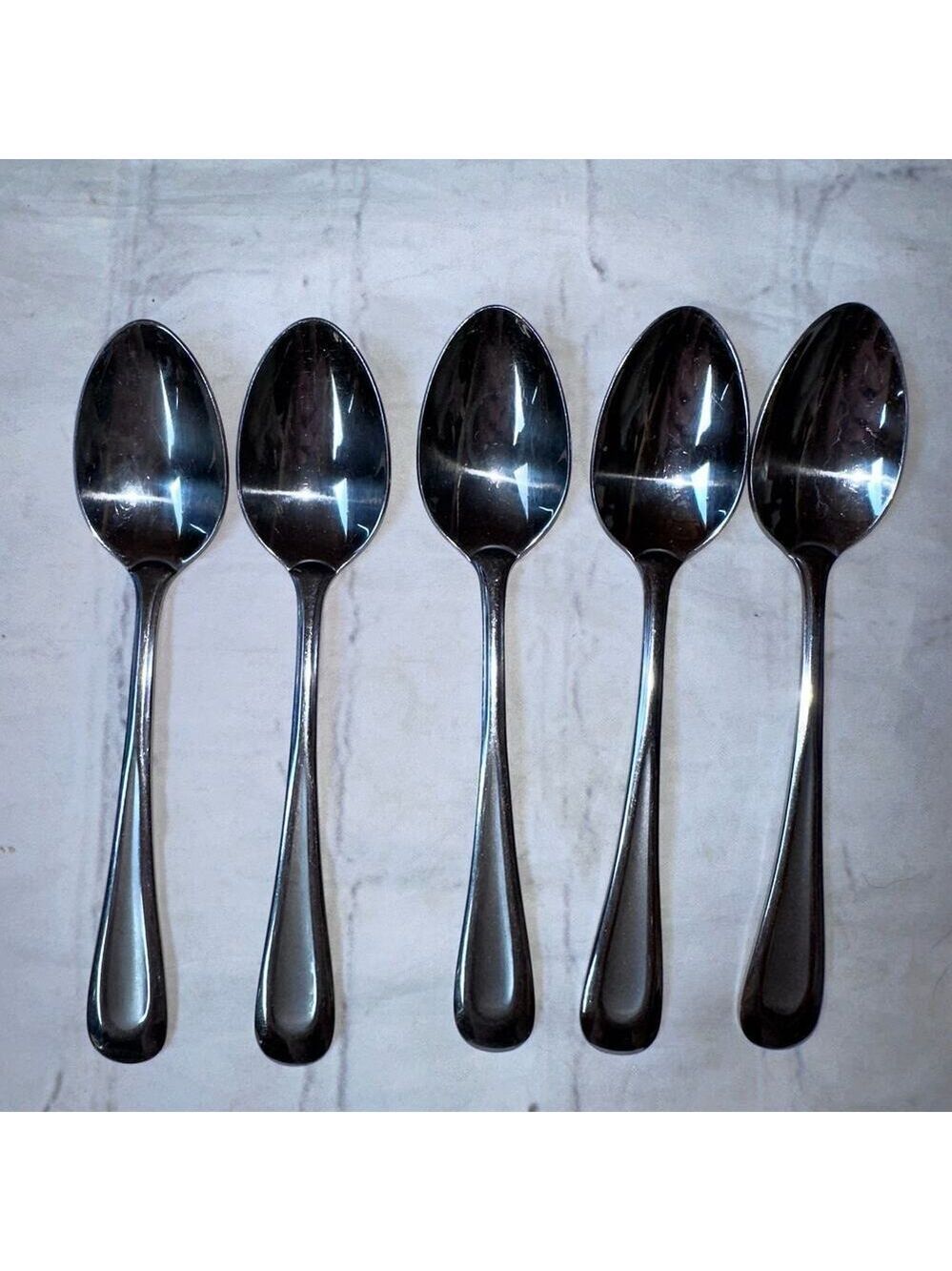 Oneida Satin Sand Dune Teaspoon 6” Stainless Flatware Lot of 5